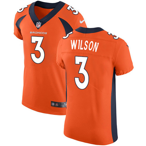 Broncos #3 Russell Wilson Orange Team Color Men's Stitched Vapor Untouchable Elite Jersey