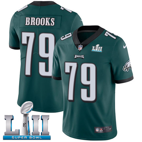 Philadelphia Eagles #79 Brandon Brooks Midnight Green Team Color Super Bowl LII Youth Stitched Vapor Untouchable Limited Jersey Youth