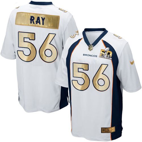 Denver Broncos #56 Shane Ray White Men's Stitched Game Super Bowl 50 Collection Jersey Men's