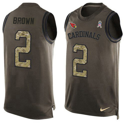 Cardinals #2 Marquise Brown Green Men's Stitched Limited Salute To Service Tank Top Jersey