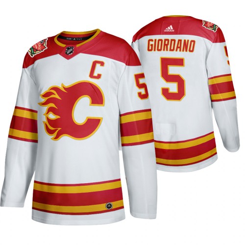 Calgary Calgary Flames #5 Mark Giordano Men's 2019-20 Heritage Classic Authentic White Stitched Jersey Men's
