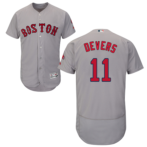 Boston Red Sox #11 Rafael Devers Grey Flexbase Authentic Collection Stitched Jersey Men's