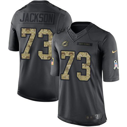 Miami Dolphins #73 Austin Jackson Black Men's Stitched Limited 2016 Salute to Service Jersey Men's