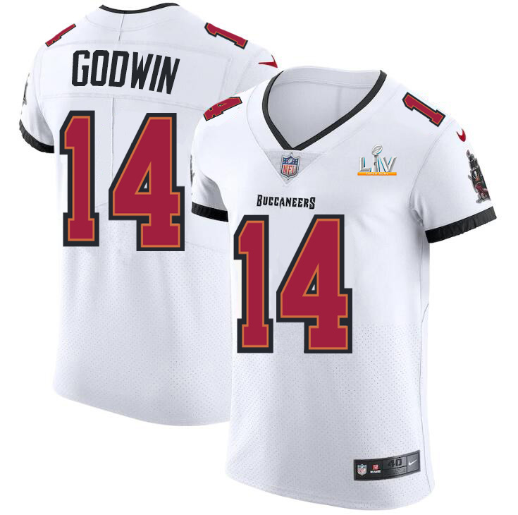 Tampa Bay Buccaneers #14 Chris Godwin Men's Super Bowl LV Bound White Vapor Elite Jersey