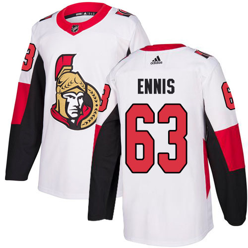 Adidas Ottawa Senators #63 Tyler Ennis White Road Authentic Stitched Jersey Men's