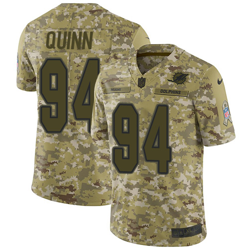 Miami Dolphins #94 Robert Quinn Camo Youth Stitched Limited 2018 Salute to Service Jersey Youth