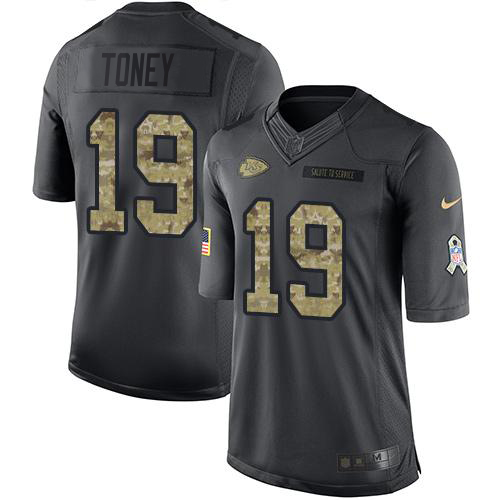 Chiefs #19 Kadarius Toney Black Youth Stitched Limited 2016 Salute To Service Jersey