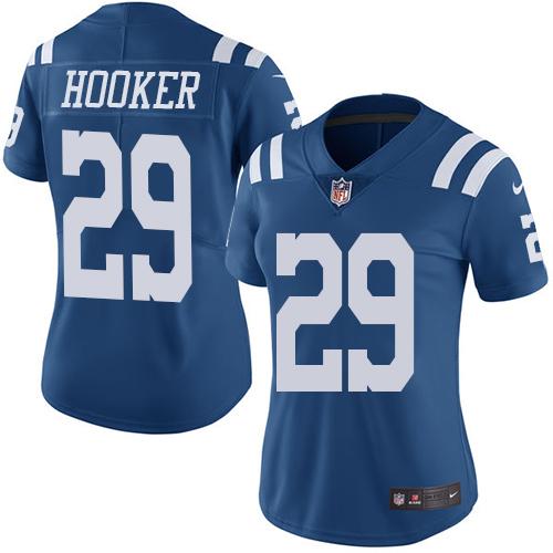 Indianapolis Colts #29 Malik Hooker Royal Blue Women's Stitched Limited Rush Jersey Womens