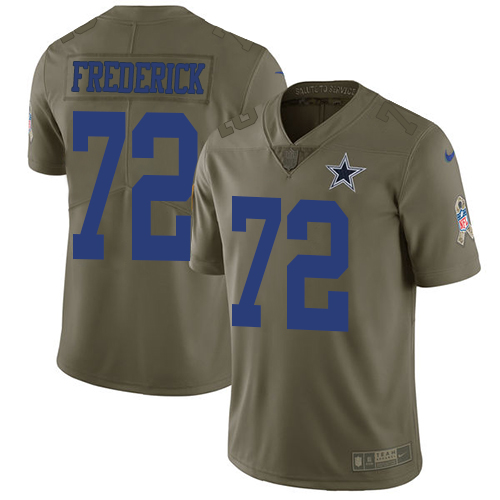 Dallas Cowboys #72 Travis Frederick Olive Youth Stitched Limited 2017 Salute to Service Jersey Youth