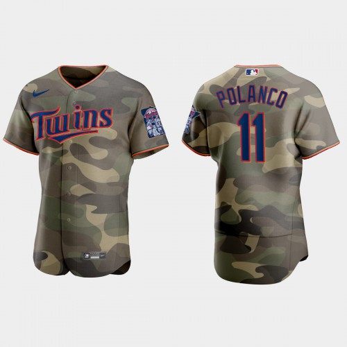 Minnesota Minnesota Twins #11 Jorge Polanco Men's 2021 Armed Forces Day Authentic Jersey -Camo Men's