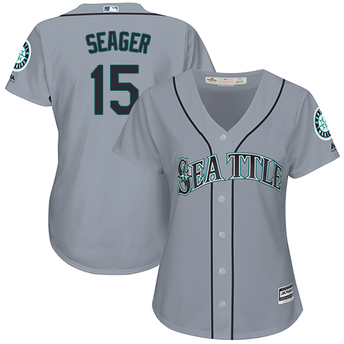 Seattle Mariners #15 Kyle Seager Grey Road Women's Stitched Jersey Womens