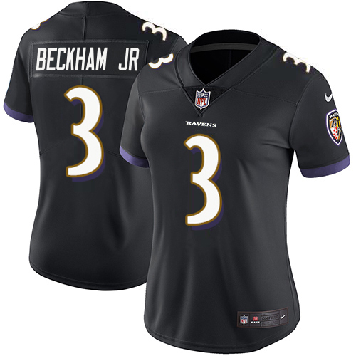 Ravens #3 Odell Beckham Jr. Black Alternate Women's Stitched Vapor Untouchable Limited Jersey
