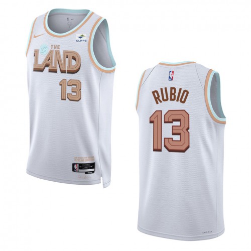 Cleveland Cleveland Cavaliers #13 Ricky Rubio Unisex White 2022-23 Swingman Jersey - City Edition Mens