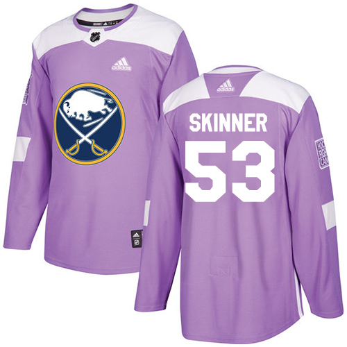 Adidas Buffalo Sabres #53 Jeff Skinner Purple Authentic Fights Cancer Youth Stitched Jersey Youth