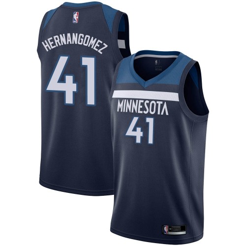 Minnesota Timberwolves #41 Juan Hernangomez Navy Blue Authentic Icon Edition Jersey Mens