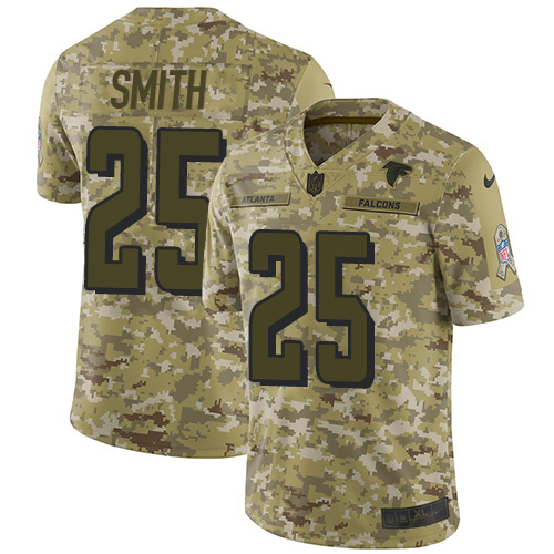 Atlanta Falcons #25 Ito Smith Camo Men's Stitched Limited 2018 Salute To Service Jersey Men's