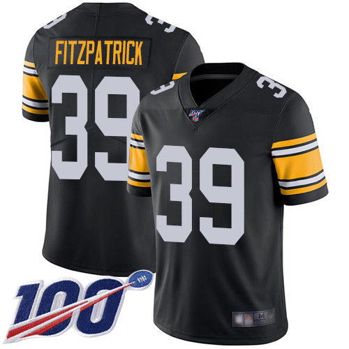 Steelers #39 Minkah Fitzpatrick Black Alternate Men's Stitched 100th Season Vapor Limited Jersey