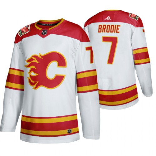 Calgary Calgary Flames #7 T.J. Brodie Men's 2019-20 Heritage Classic Authentic White Stitched Jersey Men's