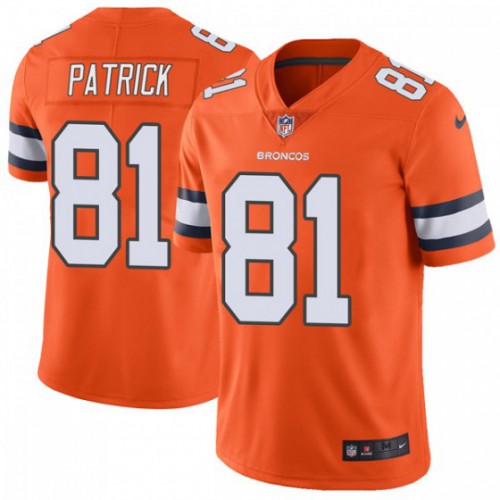 Denver Broncos #81 Tim Patrick Orange Men's Stitched Limited Rush Jersey Men's