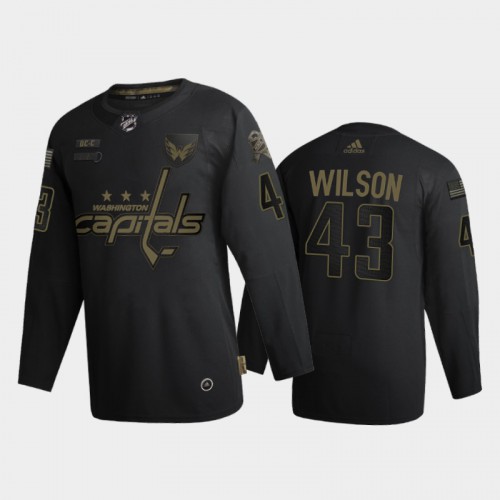 Washington Washington Capitals #43 Tom Wilson Adidas 2020 Veterans Day Authentic Jersey - Black Men's