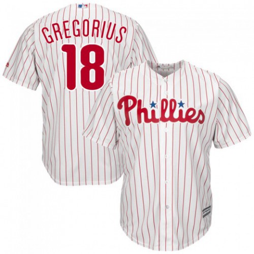Philadelphia Phillies #18 Didi Gregorius White(Red Strip) Cool Base Stitched Youth Jersey Youth