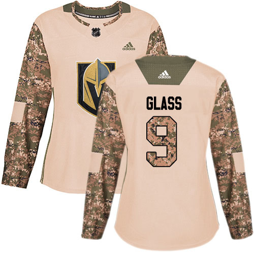 Adidas Golden Vegas Golden Knights #9 Cody Glass Camo Authentic 2017 Veterans Day Women's Stitched Jersey Womens