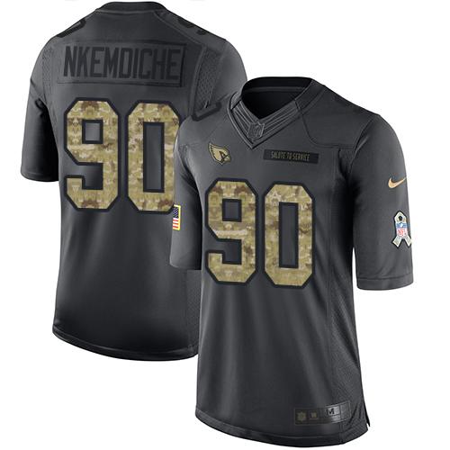 Arizona Cardinals #90 Robert Nkemdiche Black Youth Stitched Limited 2016 Salute to Service Jersey Youth