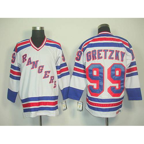 New York Rangers #99 Wayne Gretzky White CCM Road Stitched Jersey Men's