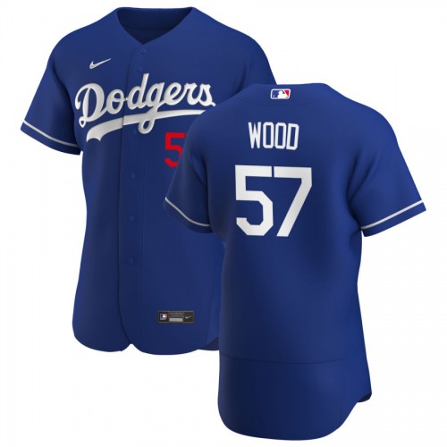 Los Angeles Los Angeles Dodgers #57 Alex Wood Men's Royal Alternate 2020 Authentic Player Jersey Men's