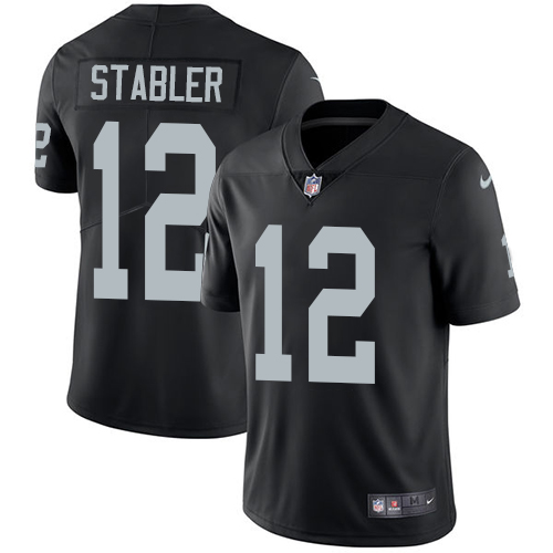 Las Vegas Raiders #12 Kenny Stabler Black Team Color Men's Stitched Vapor Untouchable Limited Jersey Men's