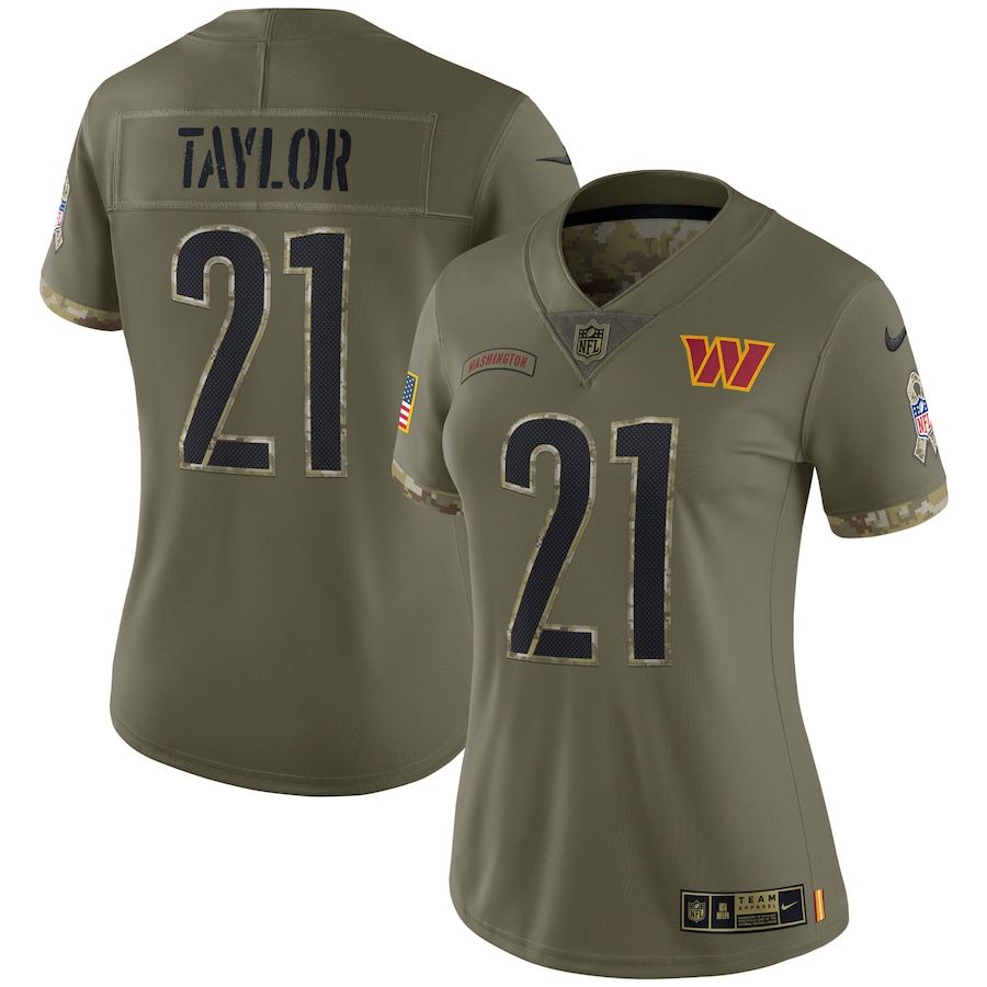 Washington Commanders #21 Sean Taylor Women's 2022 Salute To Service Limited Jersey - Olive