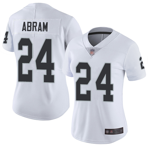 Raiders #24 Johnathan Abram White Women's Stitched Vapor Untouchable Limited Jersey