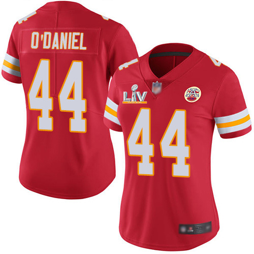 Kansas City Chiefs #44 Dorian O'Daniel Red Team Color Women's Super Bowl LV Bound Stitched Vapor Untouchable Limited Jersey Womens