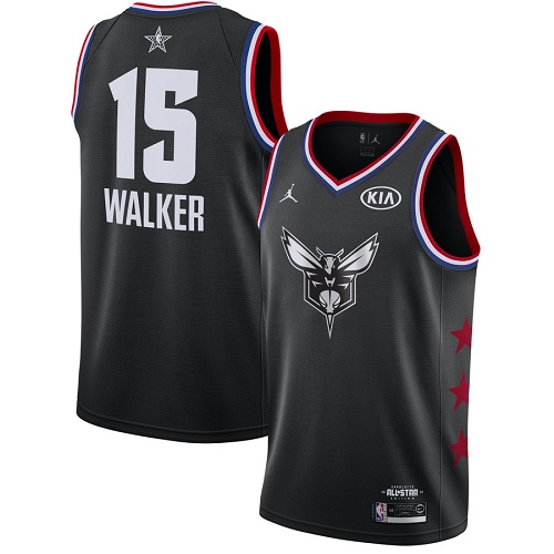 Charlotte Hornets #15 Kemba Walker Black Jordan Swingman 2019 All-Star Game Jersey Mens