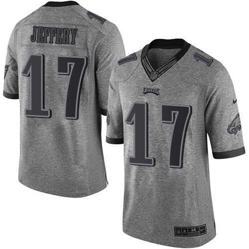 Philadelphia Eagles #17 Alshon Jeffery Gray Men's Stitched Limited Gridiron Gray Jersey Men's