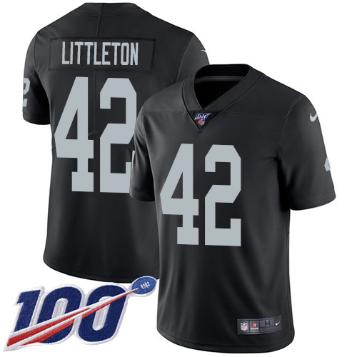 Las Vegas Raiders #42 Cory Littleton Black Team Color Youth Stitched 100th Season Vapor Untouchable Limited Jersey Youth