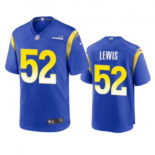 Los Angeles Los Angeles Rams #52 Terrell Lewis Men's Game Jersey - Royal Men's