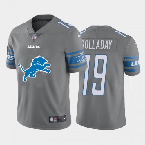 Detroit Detroit Lions #19 Kenny Golladay Gray Men's Big Team Logo Vapor Limited Jersey Men's