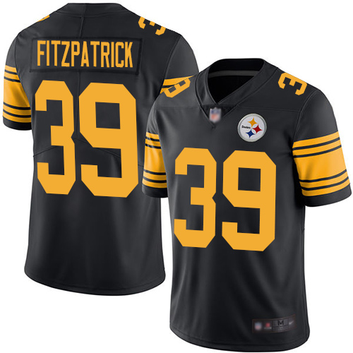 Steelers #39 Minkah Fitzpatrick Black Youth Stitched Limited Rush Jersey