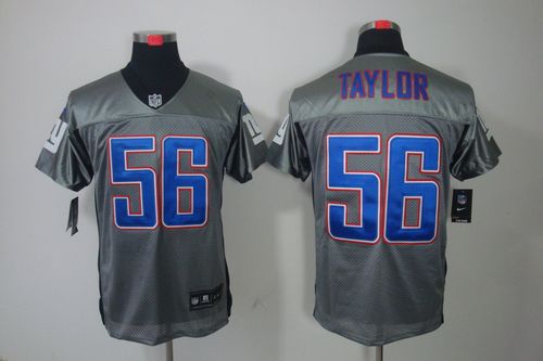Giants #56 Lawrence Taylor Grey Shadow Men's Stitched Elite Jersey