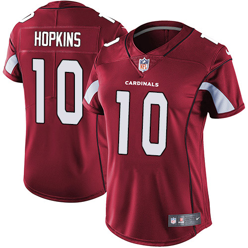 Cardinals #10 DeAndre Hopkins Red Team Color Women's Stitched Vapor Untouchable Limited Jersey