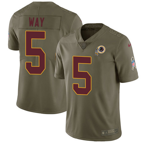 Washington Commanders #5 Tress Way Olive Men's Stitched Limited 2017 Salute To Service Jersey Men's