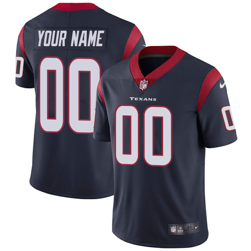 Houston Texans Customized Navy Blue Team Color Stitched Vapor Untouchable Limited Youth Jersey