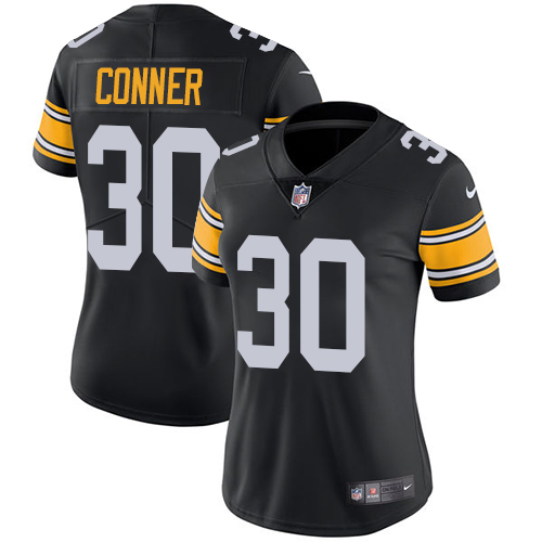 Pittsburgh Steelers #30 James Conner Black Alternate Women's Stitched Vapor Untouchable Limited Jersey Womens