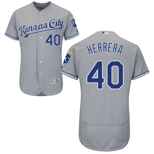 Kansas City Royals #40 Kelvin Herrera Grey Flexbase Authentic Collection Stitched Jersey Men's