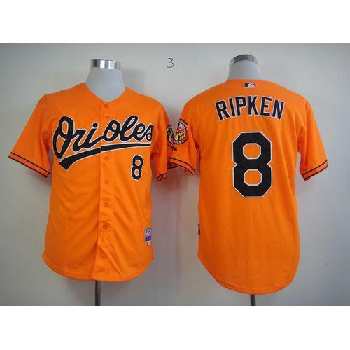 Baltimore Orioles #8 Cal Ripken Orange Cool Base Stitched Jersey Men's