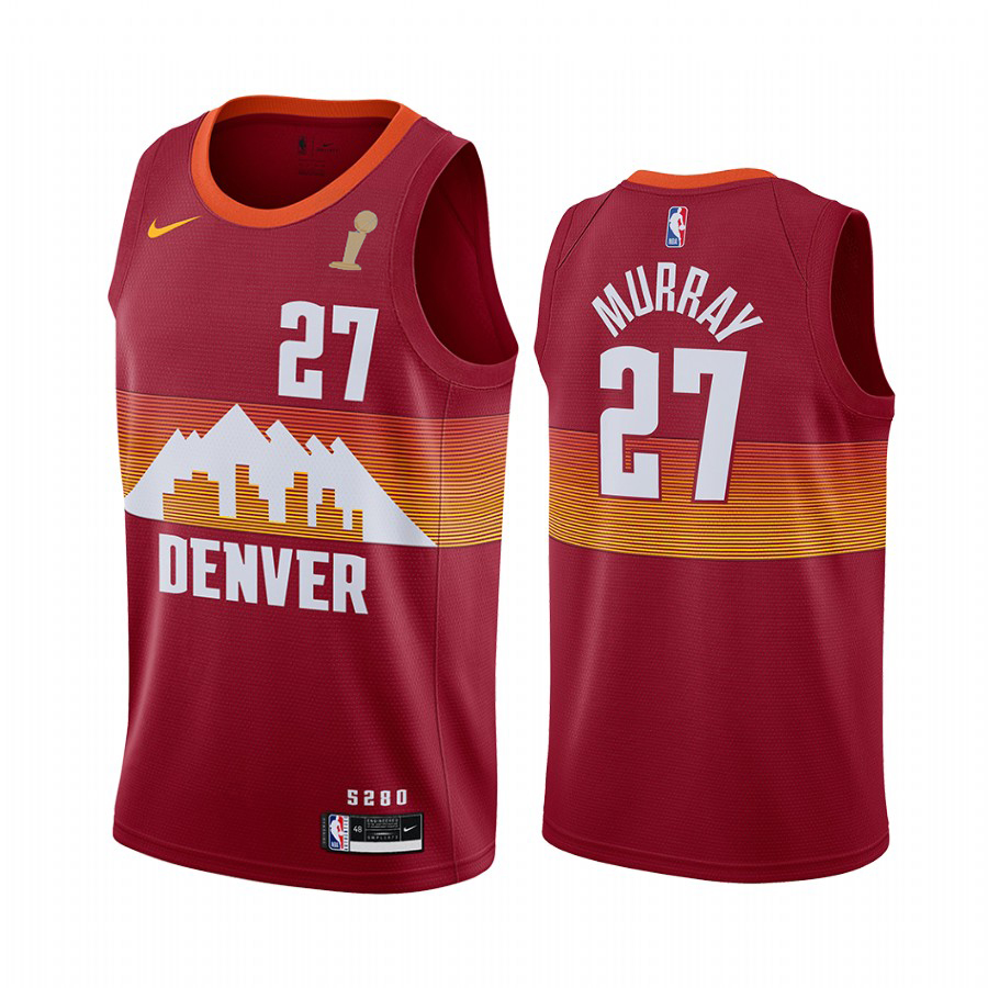 Nuggets #27 Jamal Murray Red Swingman Women's 2023 Finals Champions City Edition Jersey