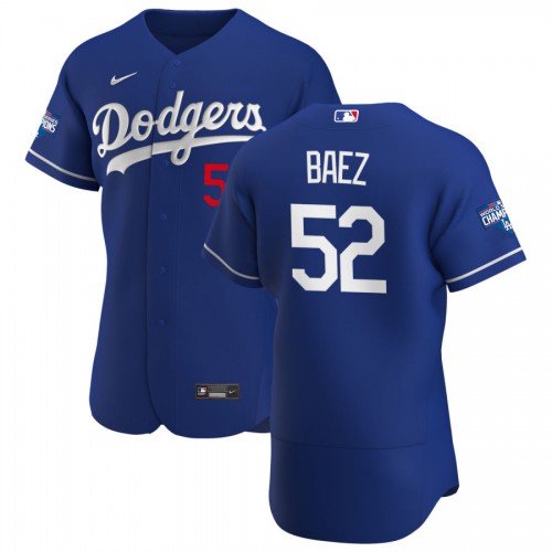 Los Angeles Los Angeles Dodgers #52 Pedro Baez Men's Royal Alternate 2020 World Series Champions Authentic Player Jersey Men's