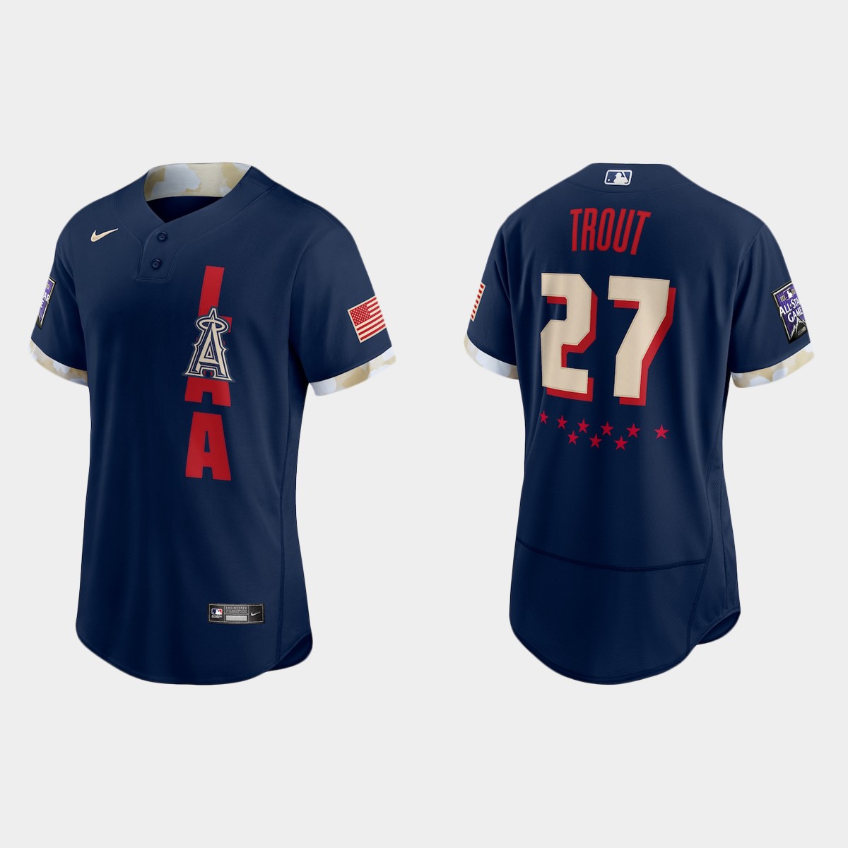 Los Angeles Angels #27 Mike Trout 2021 All Star Game Authentic Navy Jersey