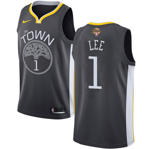 Golden State Warriors #1 Damion Lee Black 2022 Finals Swingman Statement Edition Jersey Mens
